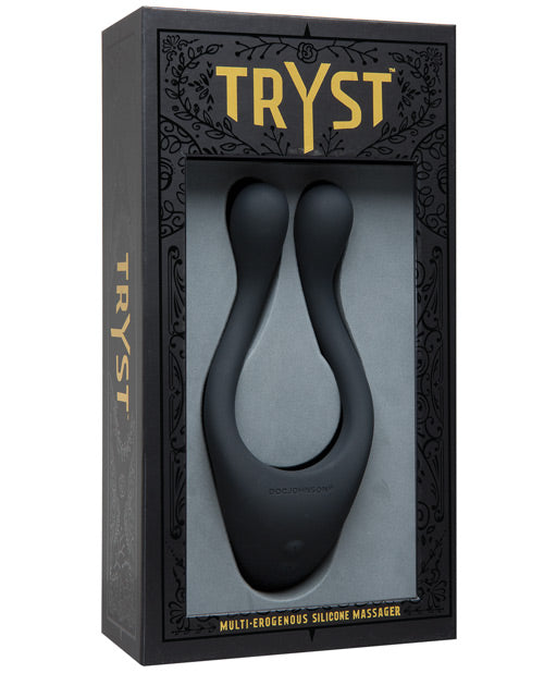 Tryst Multi Erogenous Zone Silicone Massager - Black Black