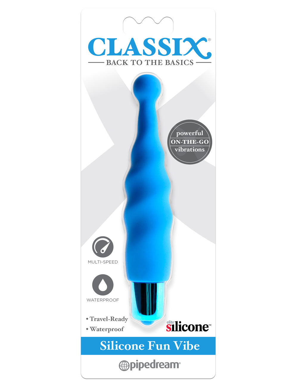 Ultra Smooth Silicone Fun Vibrator - Blue