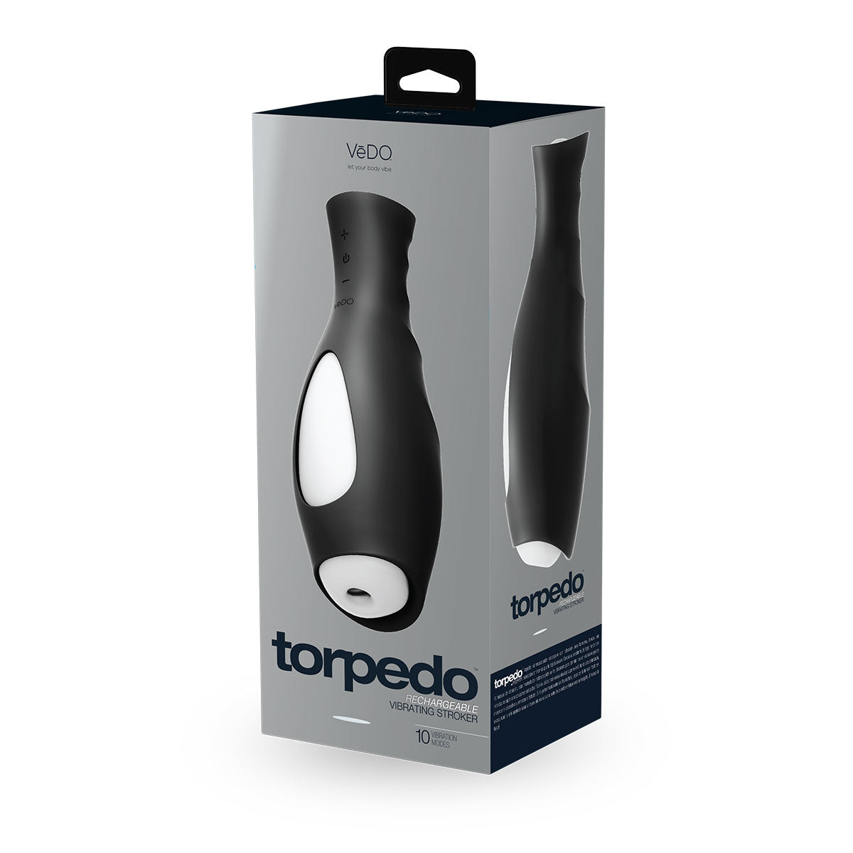 Vedo Torpedo Vibrating Rechargable Stroker - Just Black