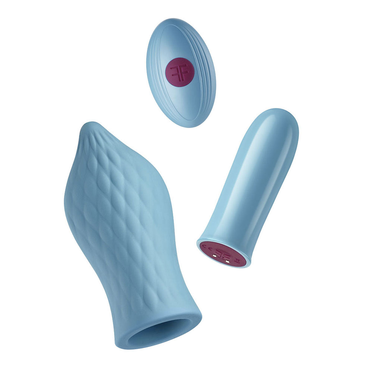 Versa Bullet Vibrator Plus T Sleeve - Light Blue