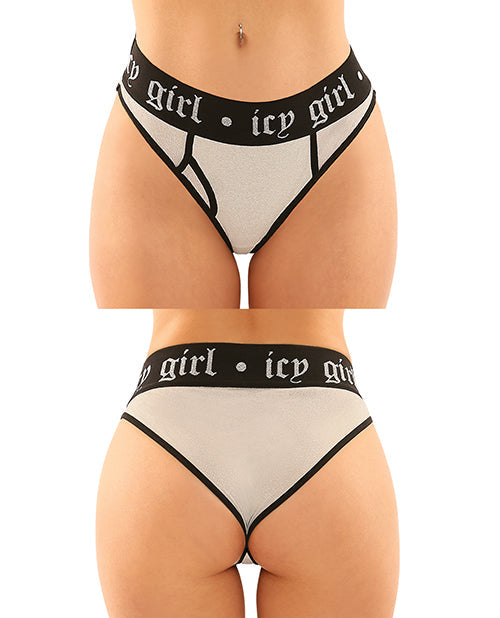 Vibes Buddy Pack Icy Girl Metallic Boy Brief & Lace Thong Black Large/Extra Large