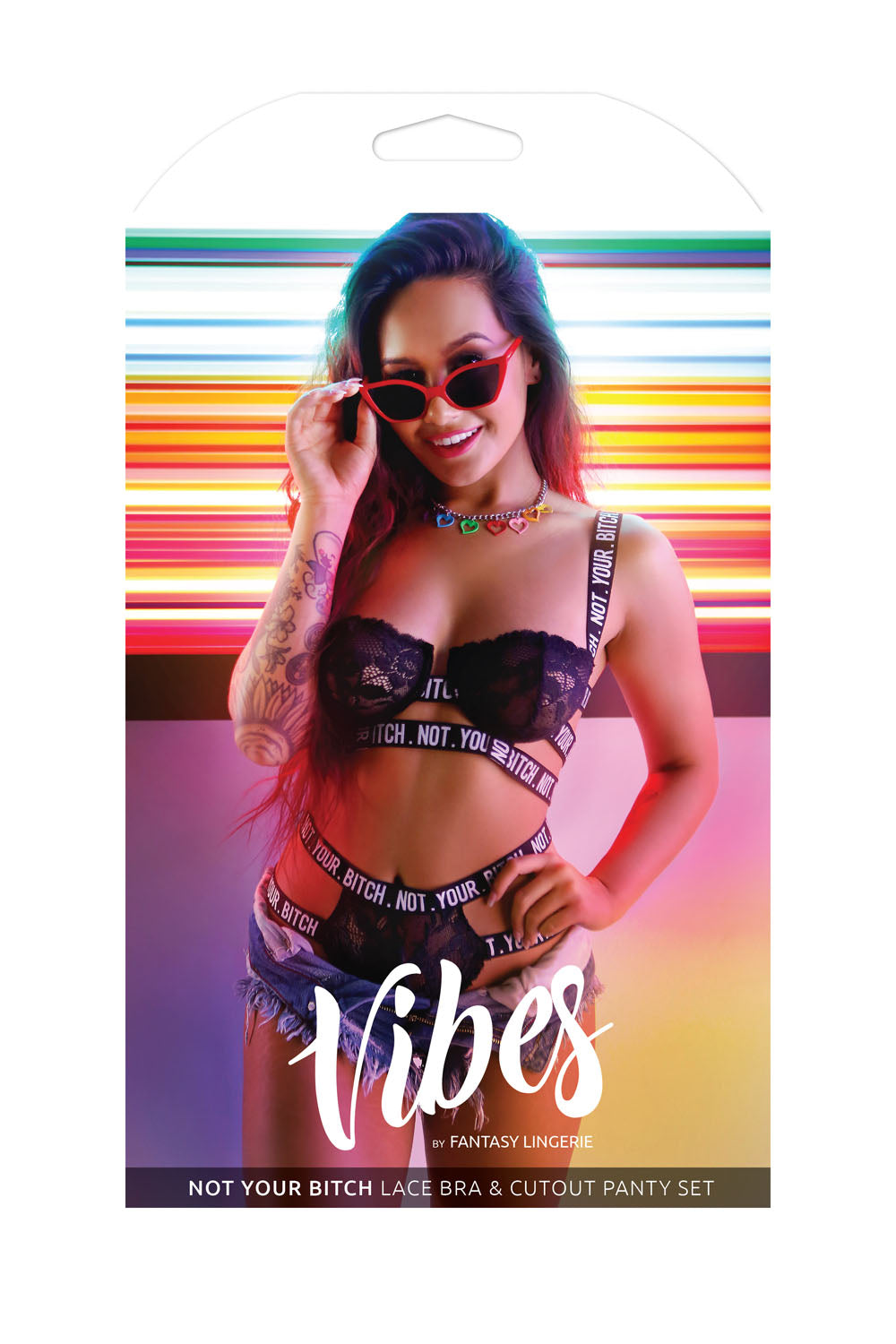 Vibes Not Your Bitch Lace Bra & Cutout Panty