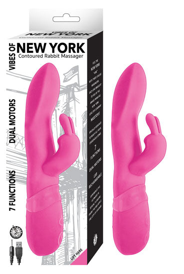 Vibes Of New York Contoured Rabbit Vibrator Pink
