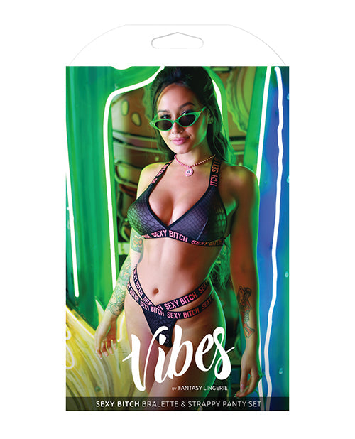 Vibes Sexy Bitch Bralette & Strappy Panty