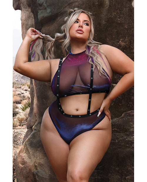 Vibes Stardust Halter Top & Suspender Bottoms Black Queen