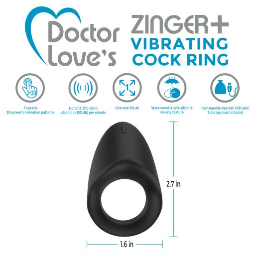 Vibrating Cock Ring for Couples with Silent Vibrations by Doctor Love