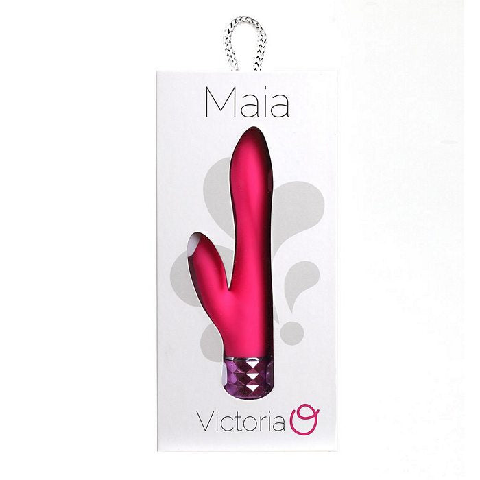 Victoria Rechargeable Silicone Dual Vibrator Neon Pink