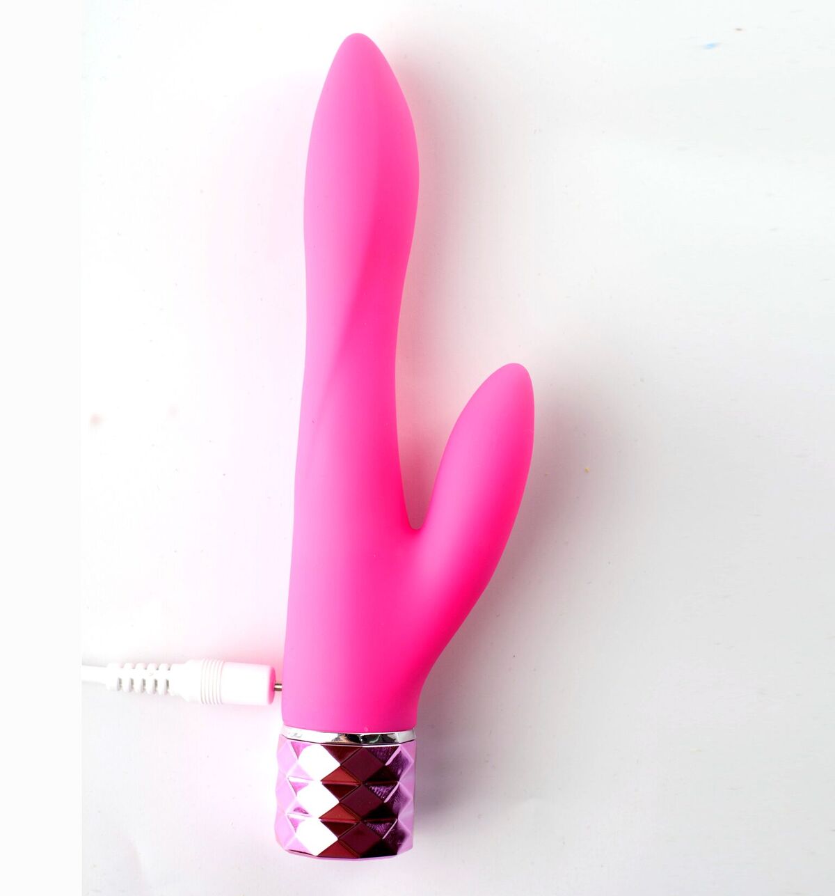 Victoria Rechargeable Silicone Dual Vibrator Neon Pink