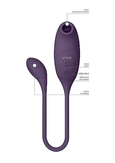 Vive Quino Air Wave/vibrating Egg Vibrator Purple