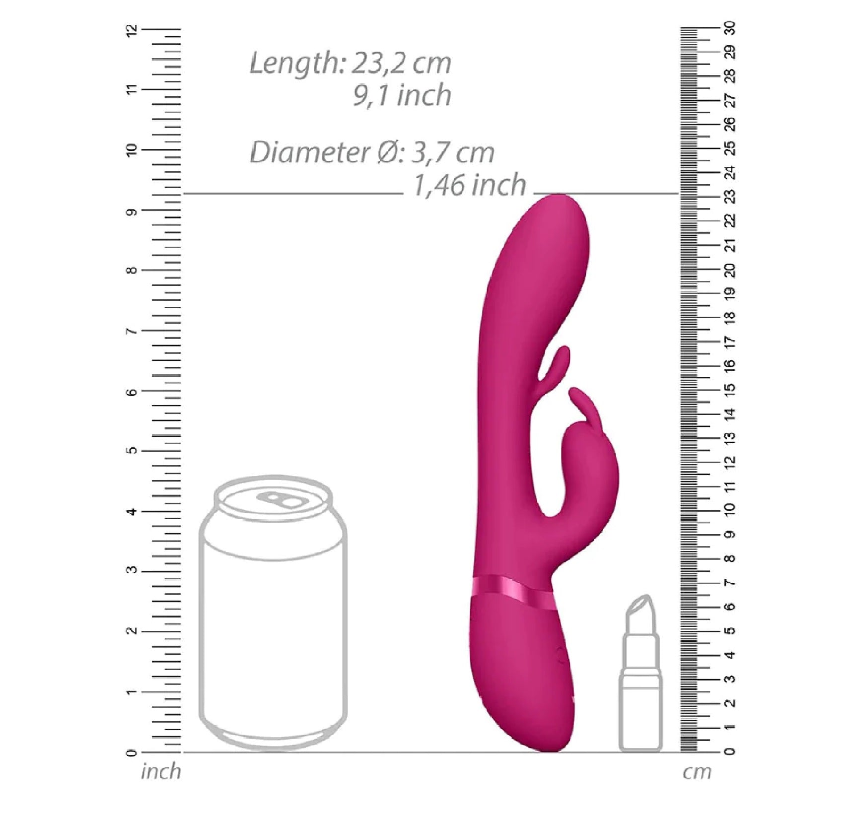 VIVE TAMA Rechargeable Wave Silicone Rabbit Vibrator - Pink
