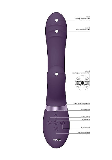 Vive Tani Purple Vibrator Finger Motion W/ Pulse Wave