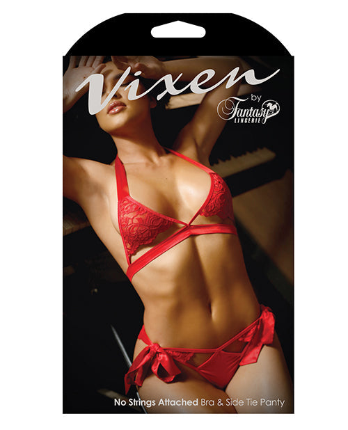 Vixen Cutout Lace Bra & Side Tie Panty