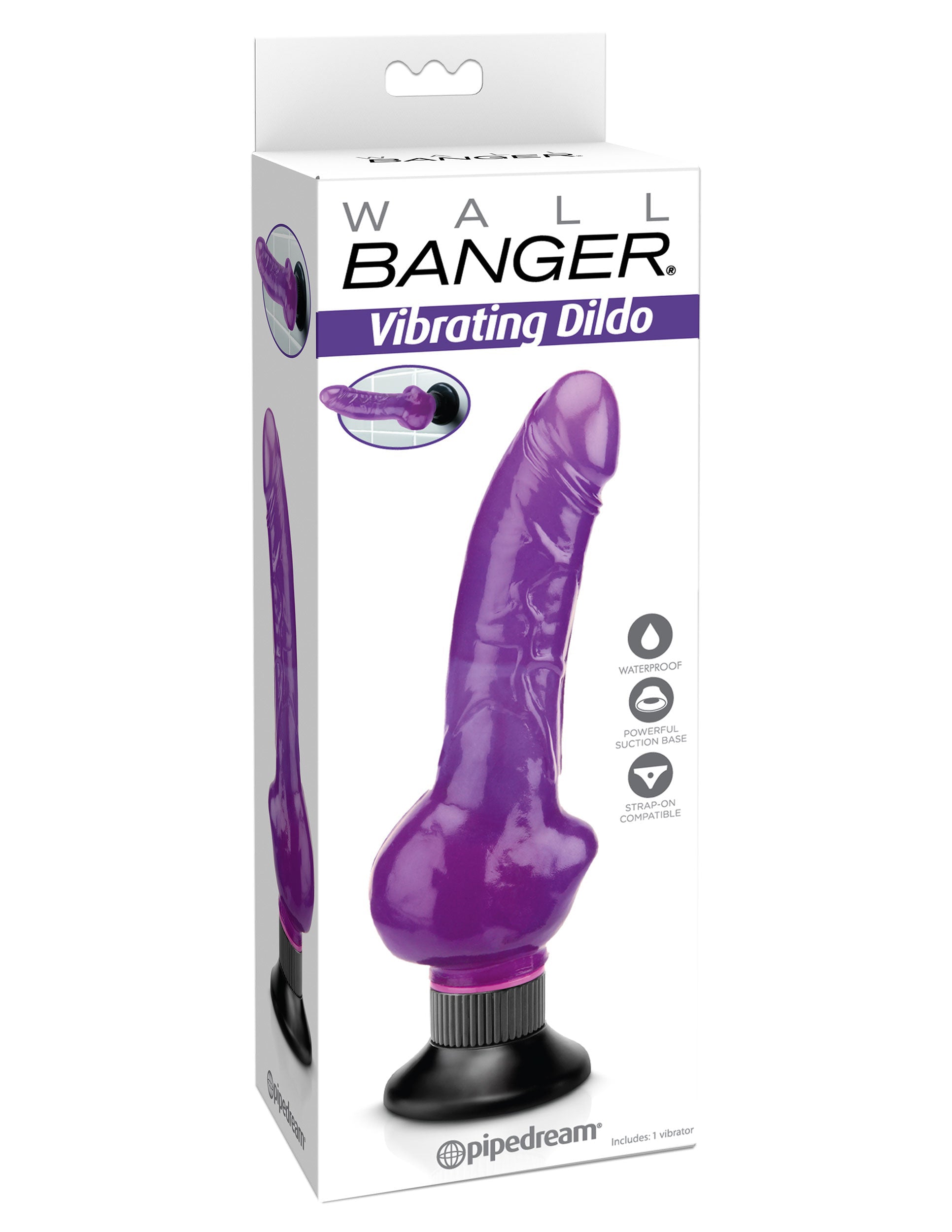 Wall Banger - Vibrating Dildo - Purple Purple