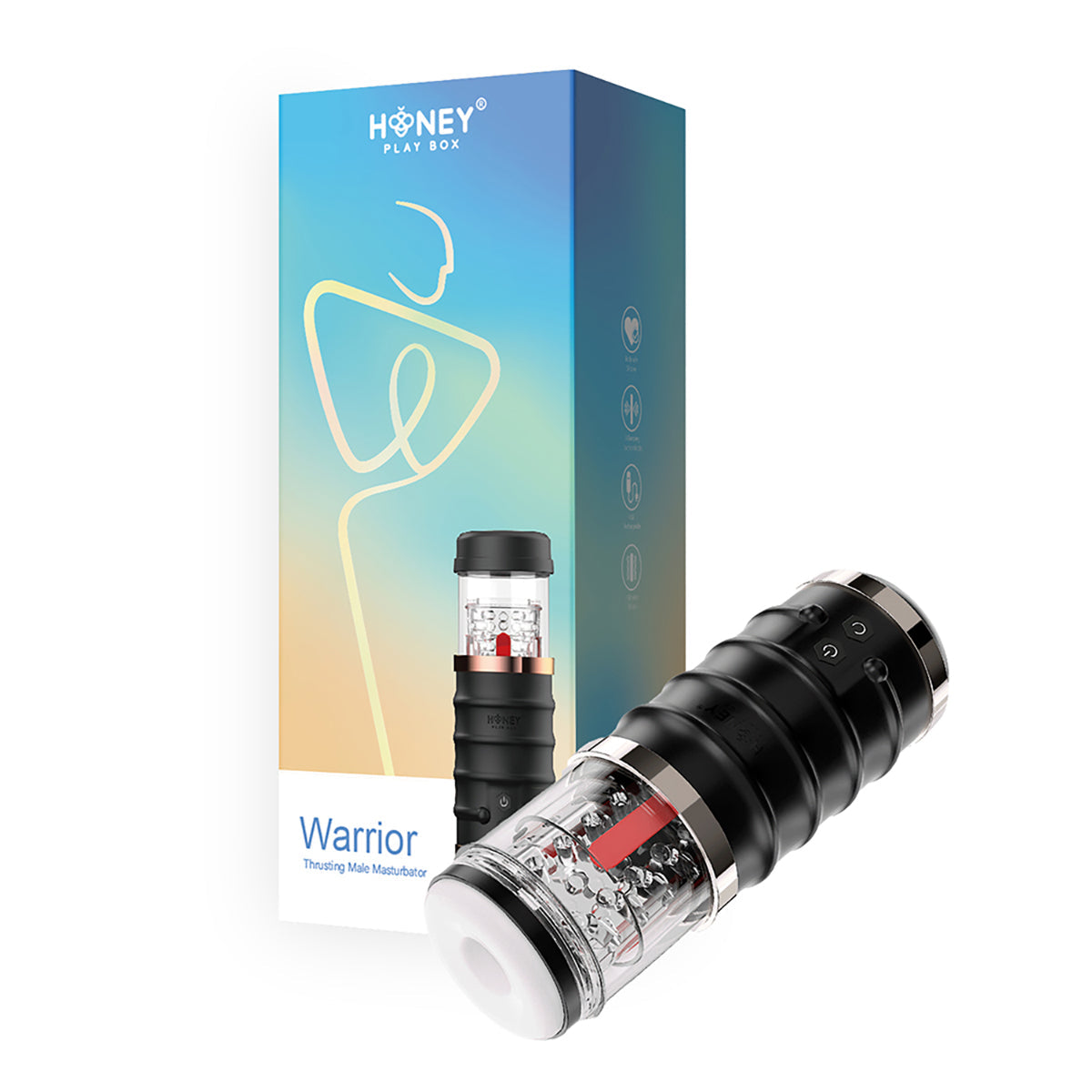 Warrior Auto Thrusting Male Masturbator - Black