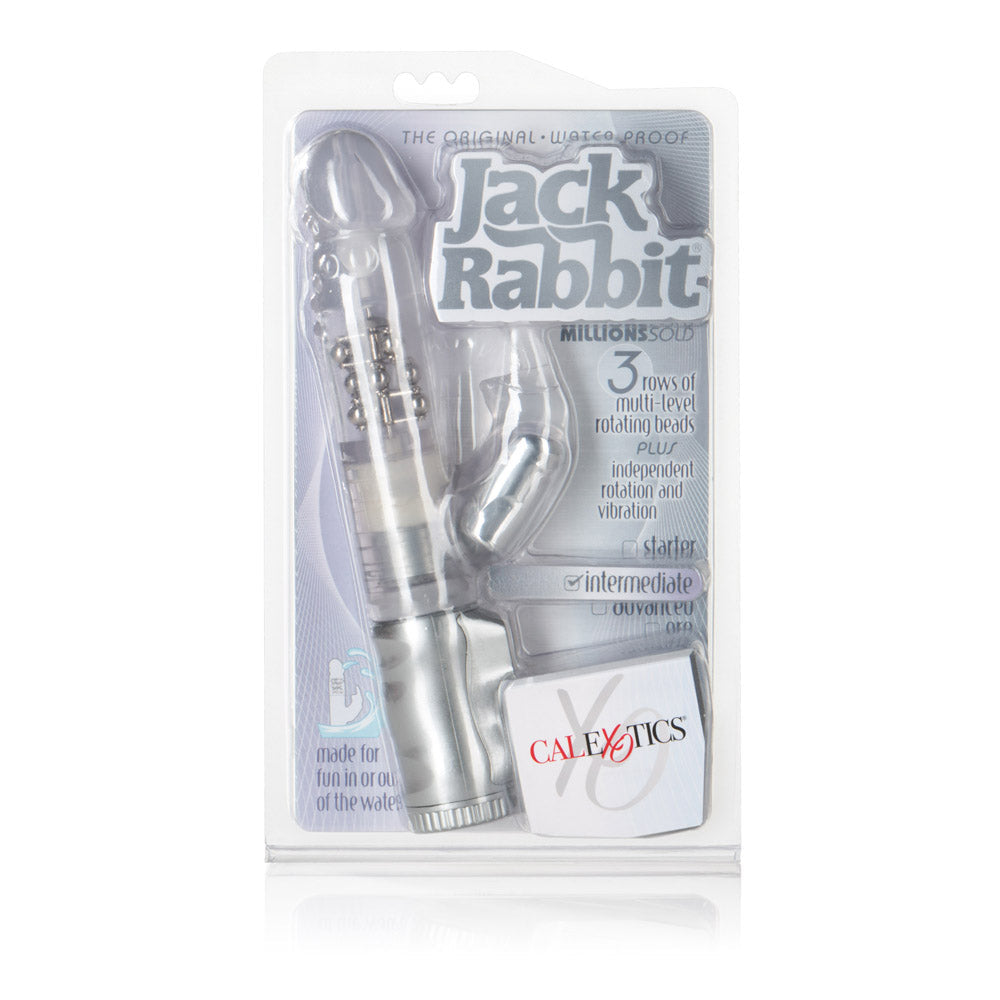 Waterproof Jack Rabbit Vibrator Clear Float Beads - Clear