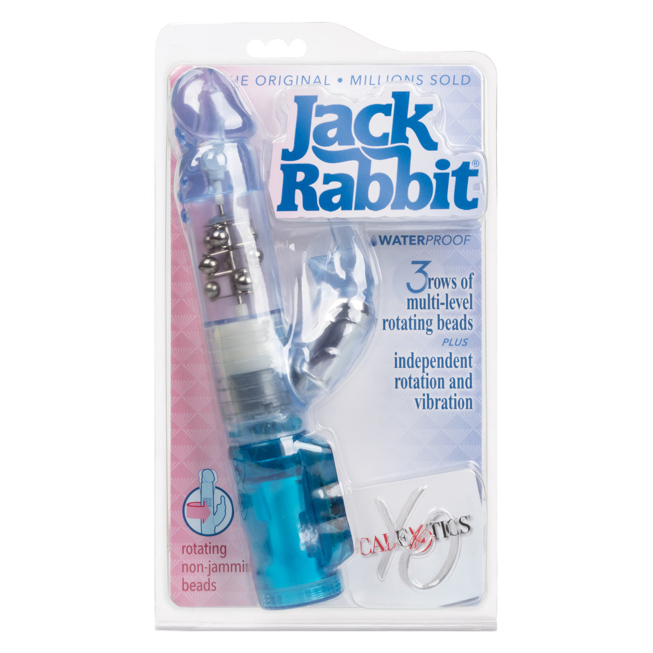 Waterproof Jack Rabbit Vibrator Clear Float Beads - Clear