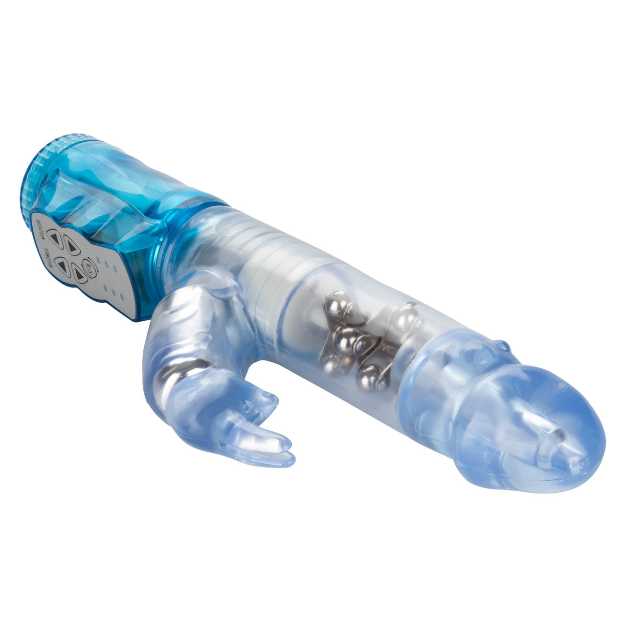 Waterproof Jack Rabbit Vibrator Clear Float Beads - Clear