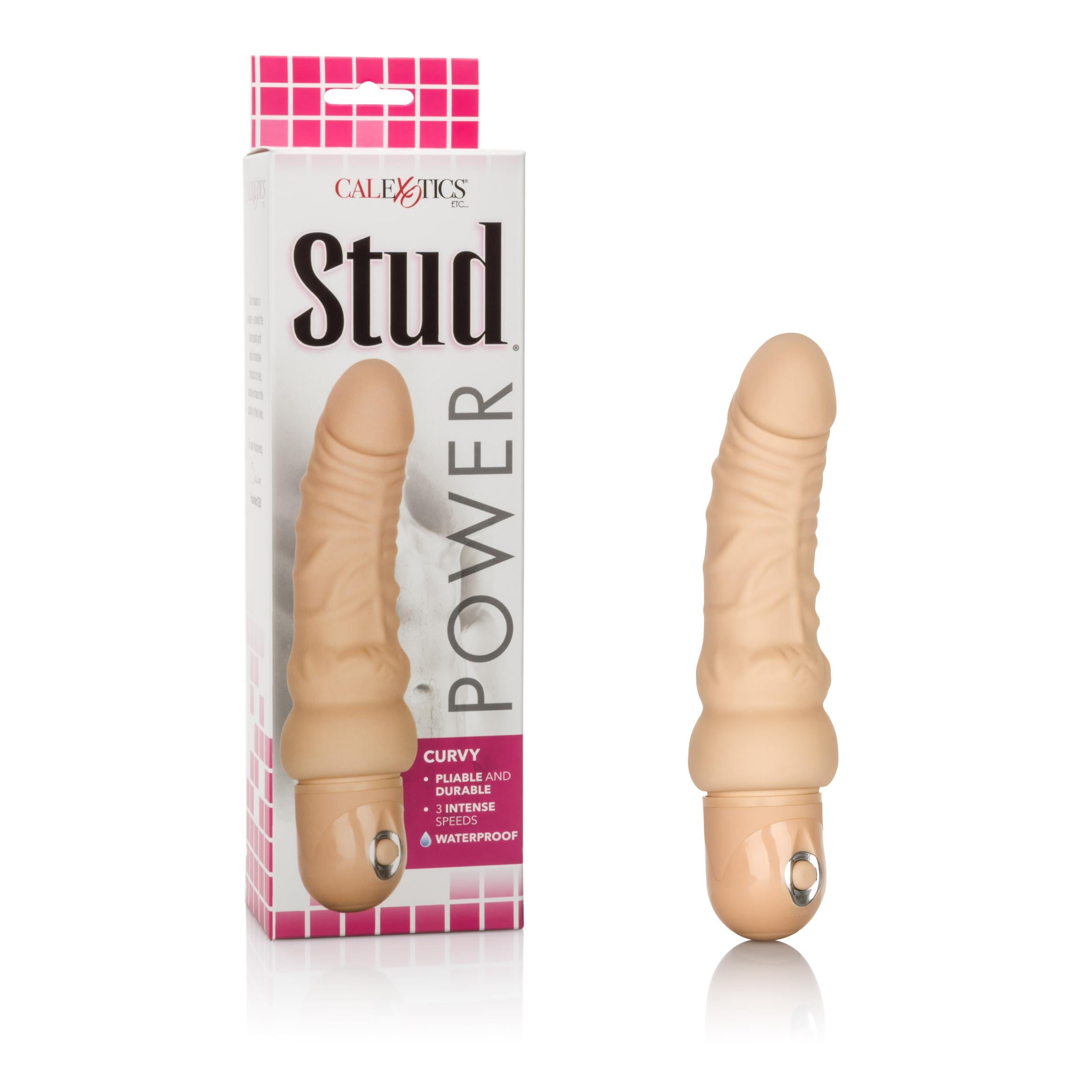 Waterproof Power Stud Curvy - Realistic Vibrator Ivory