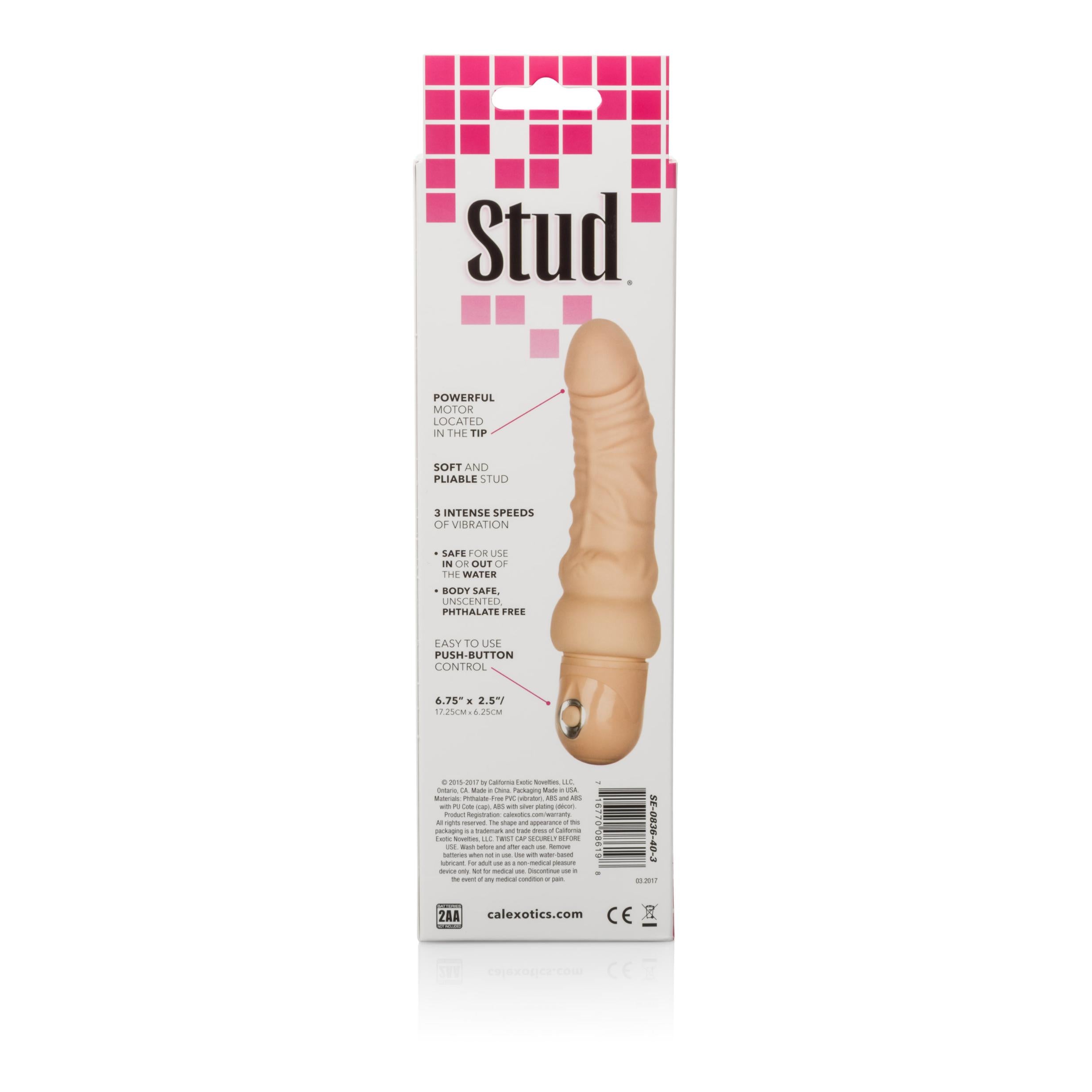 Waterproof Power Stud Curvy - Realistic Vibrator Ivory