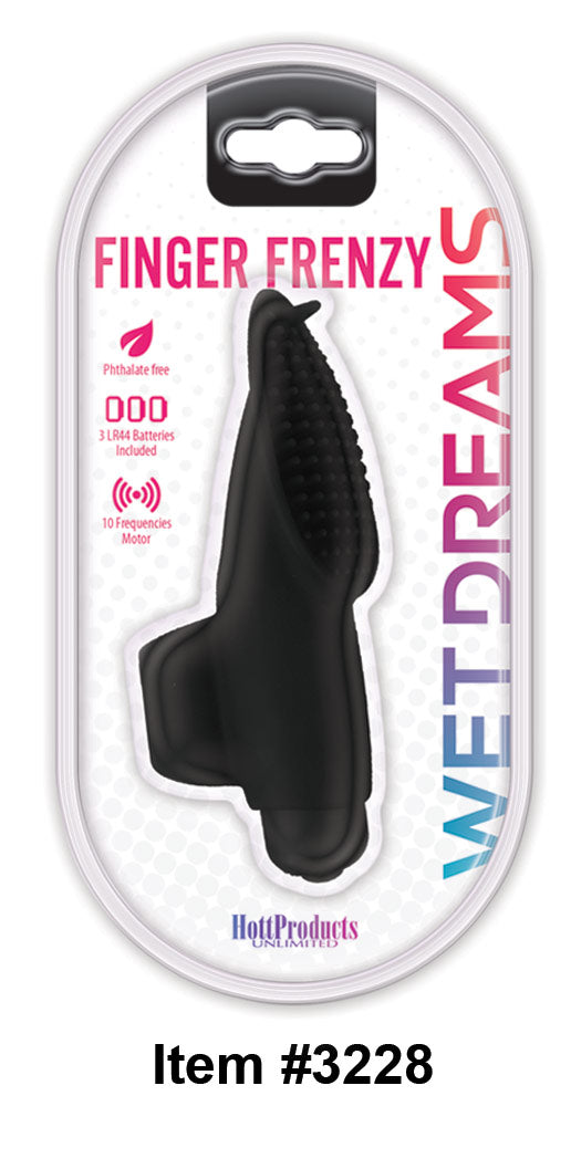 Wet Dreams Finger Frenzy Finger Play Vibrator Black