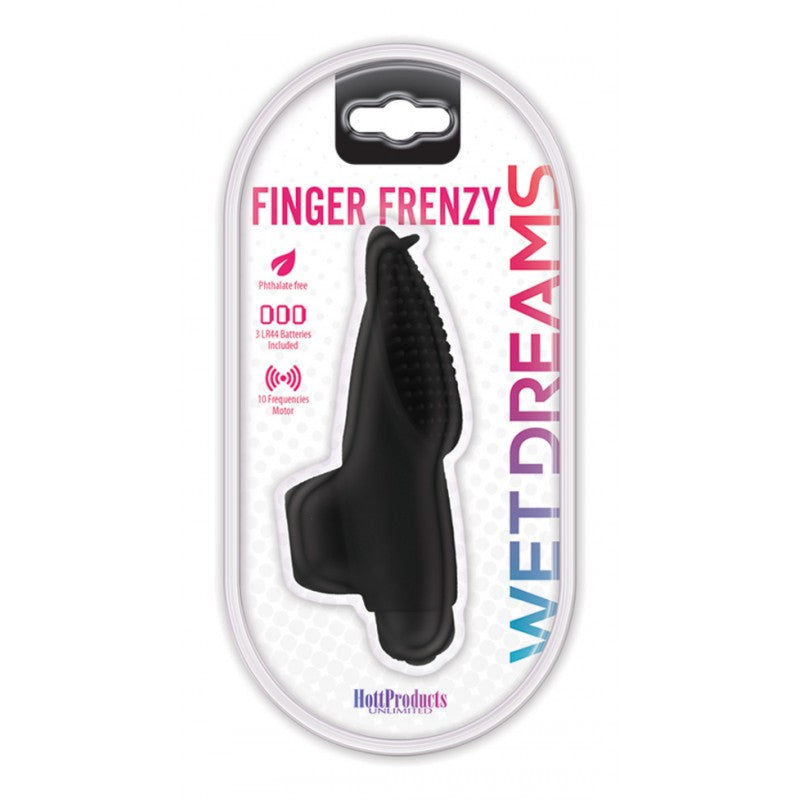 Wet Dreams Finger Frenzy Finger Play Vibrator Black