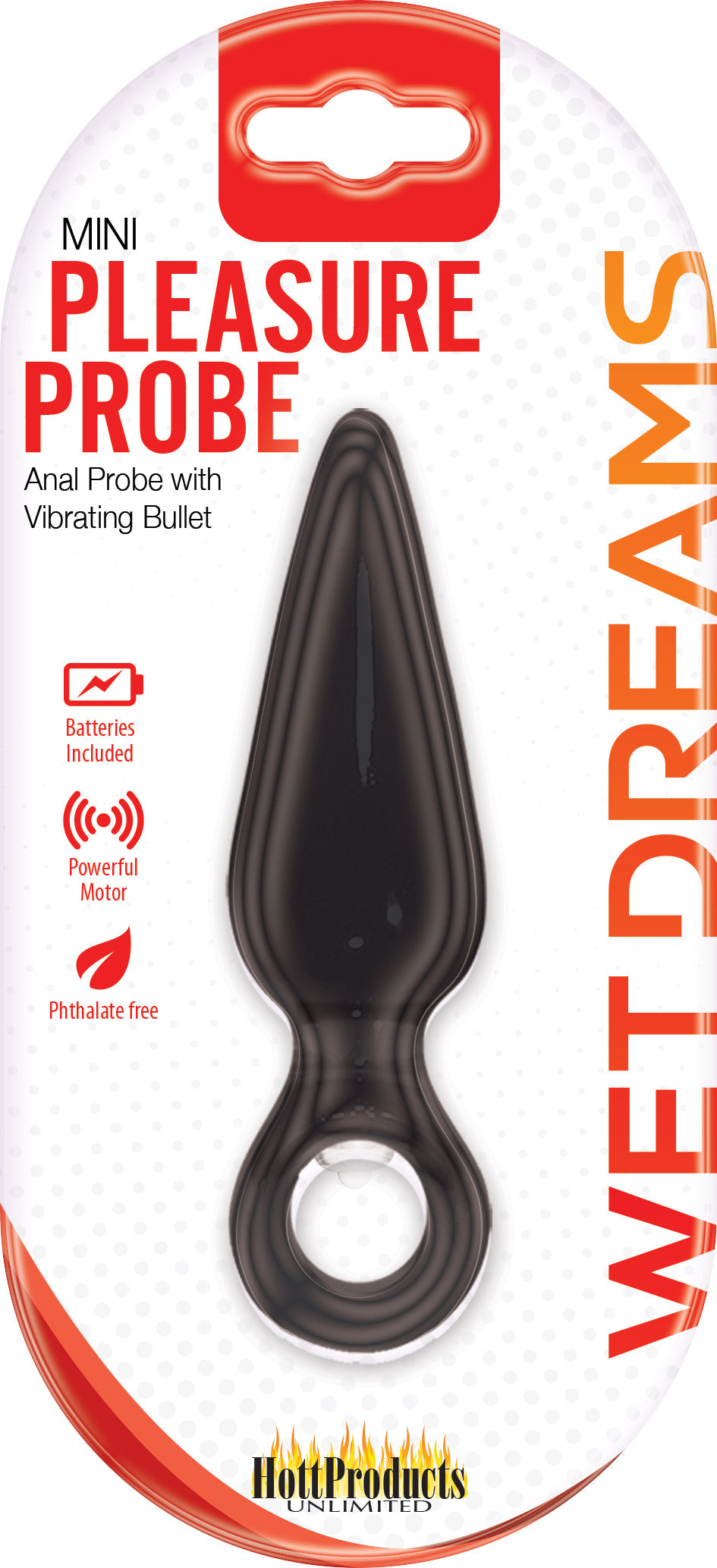Wet Dreams Slender Mini Pleasure Probe Vibrator - Black