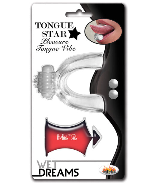 Wet Dreams Tongue Star Vibrator - Clear W/10 Ml Liquor Lube Pillow Clear