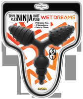 Wet Dreams Triple Play Ni Triple Butt Plug Black