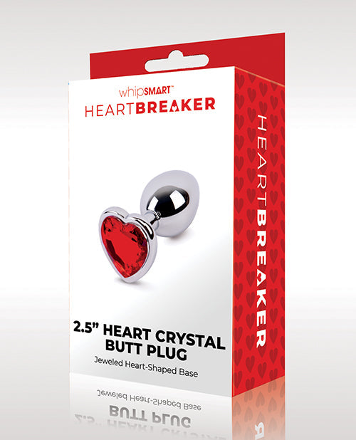 Whipsmart Heartbreaker Heart Crystal Butt Plug - Red 2.5"