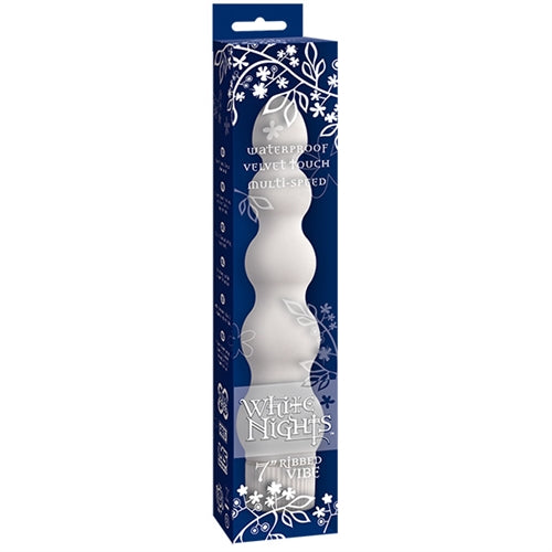 White Nights 7 Inch Ribbed Vibrator