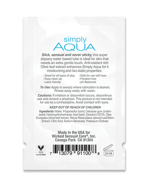 Wicked Sensual Care Simply Aqua Water Based Lubricant 1oz