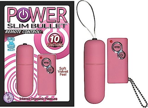 Wireless Remote Control Slim Bullet with 10 Unique Functions Pink