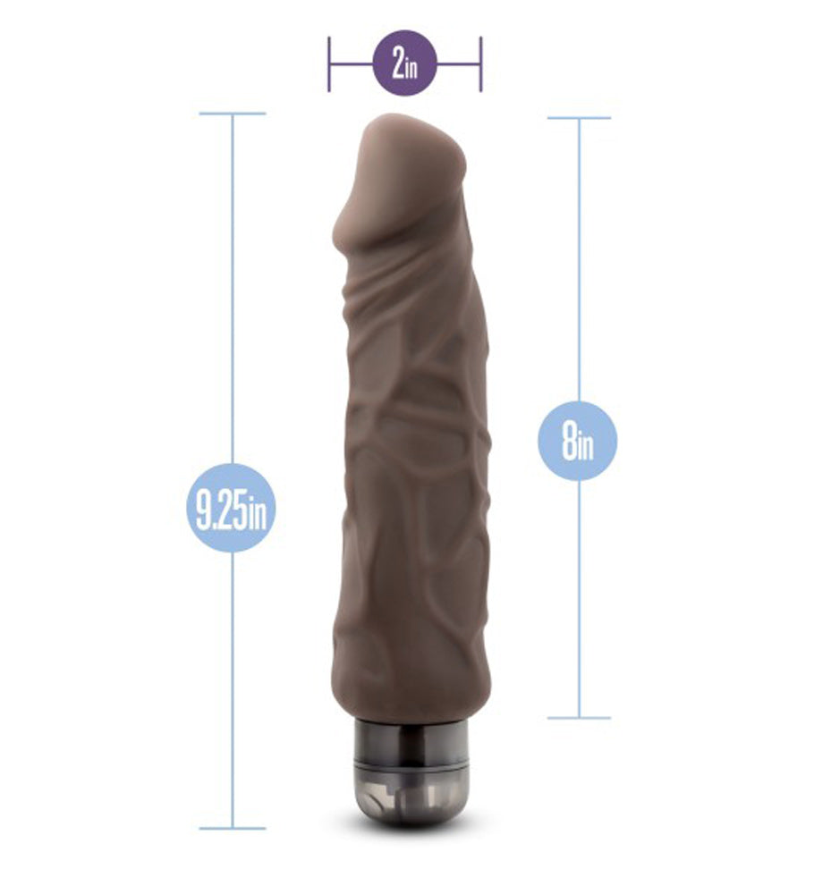 X5 Hard On Vib. 9in Dildo Brown Brown