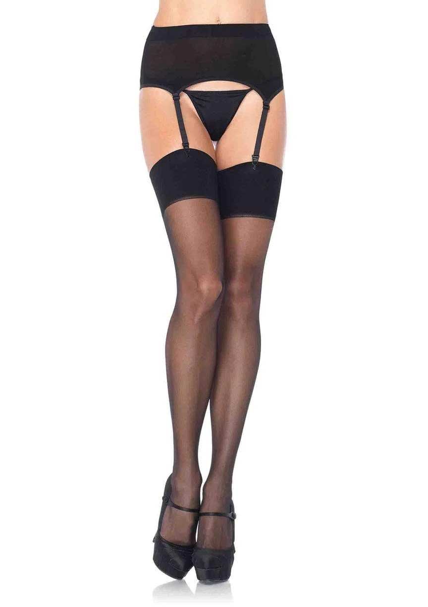 Zara Garter Belt and Stocking - - Black One Size