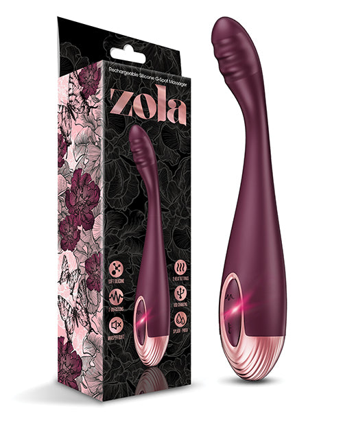 Zola Rechargeable Silicone G-Spot Massager - Burgundy/rose Gold