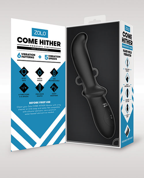 Zolo Come Hither Prostate Vibrator - Black