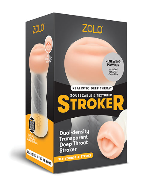 Zolo Realistic Deep Throat Dual Density Transparent Stroker