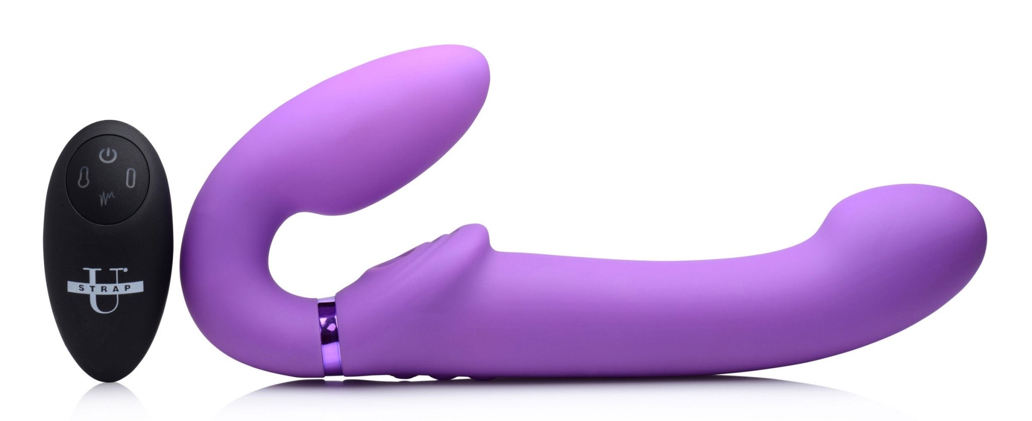 10x Ergo- Fit G-Pulse Inflatable and Vibrating Strapless Strap- on - Purple