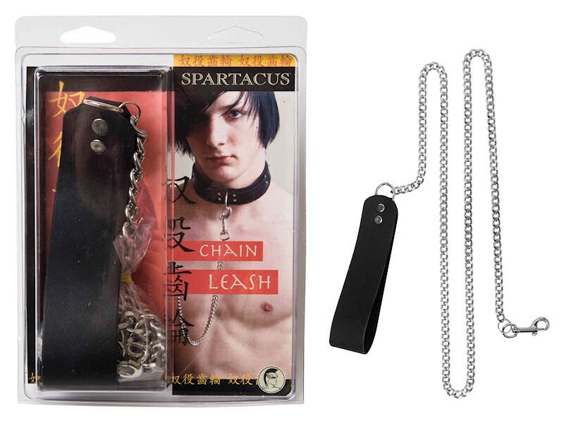 4ft Chain Leash W/ Leathe Handle