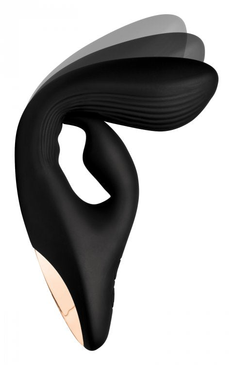 7x Bendable Silicone Rabbit Vibrator - Black