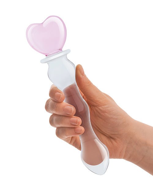 8 Inch Sweetheart Glass Dildo - Pink/clear