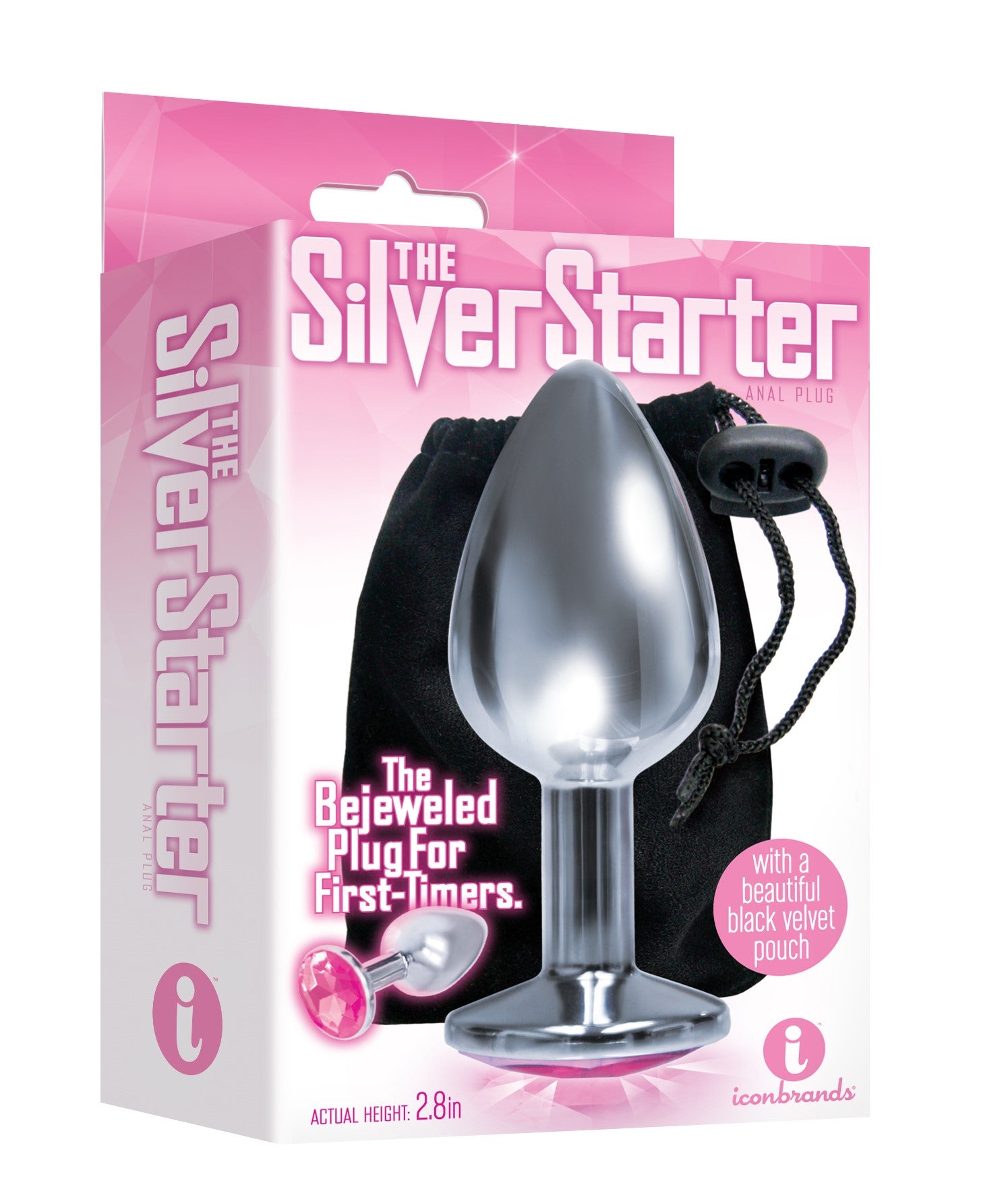 9's Silver Starter Bejeweled Steel Plug