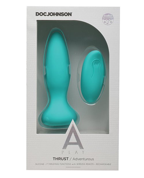 A-play Thrust Adventurous Anal Plug Rechargeable W/ Remote Teal