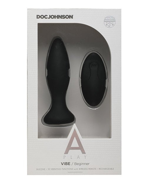 A-play Vibe Beginner Anal Plug Rechargeable W/ Remote Black