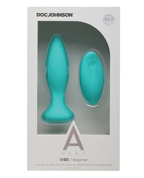 A-play Vibe Beginner Anal Plug Rechargeable W/ Remote Teal