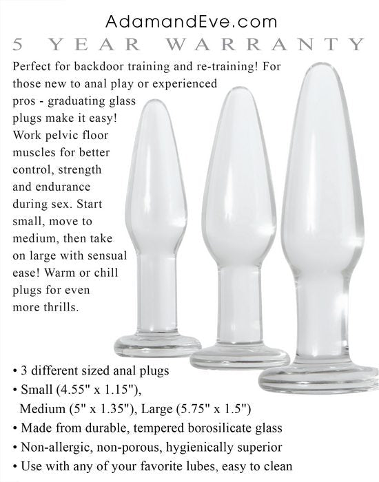 Adam & Eve Glass Anal Training Trio