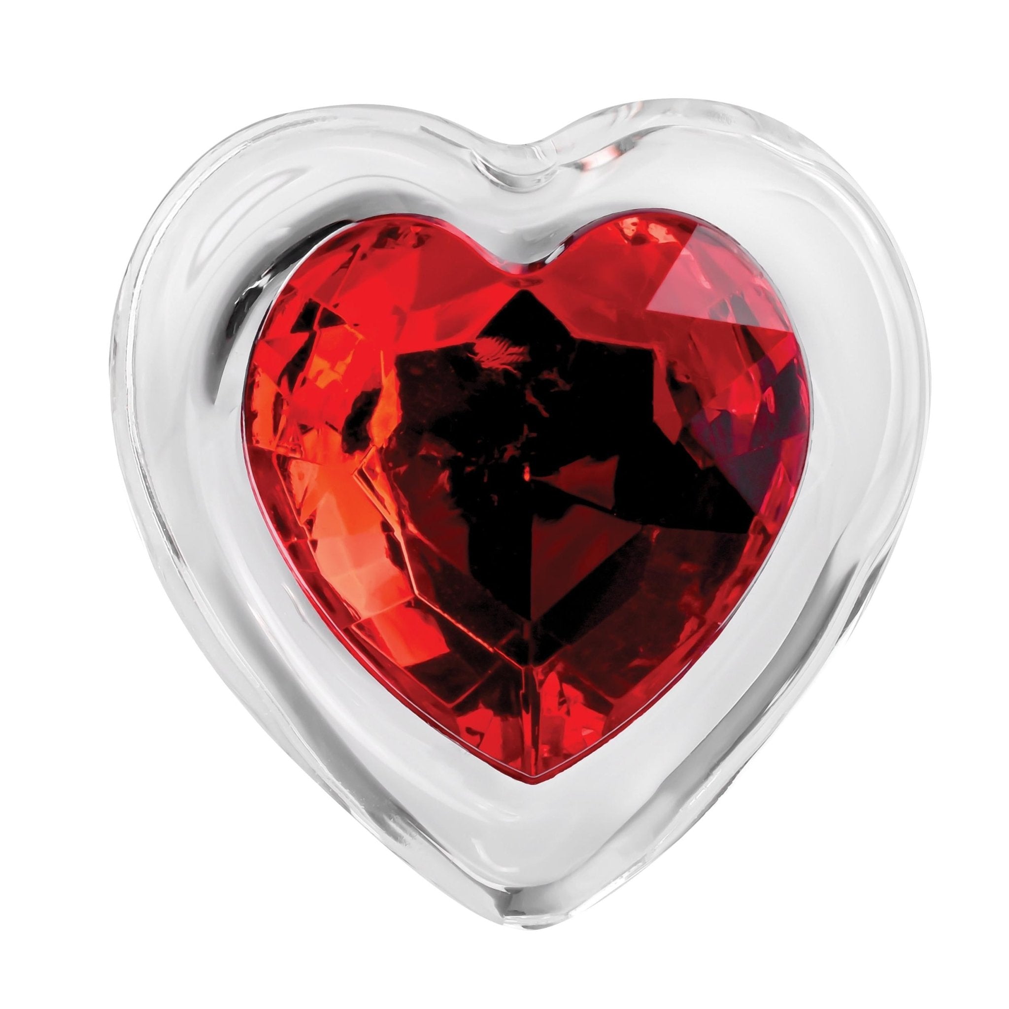 Adam & Eve Red Heart Gem Glass Plug