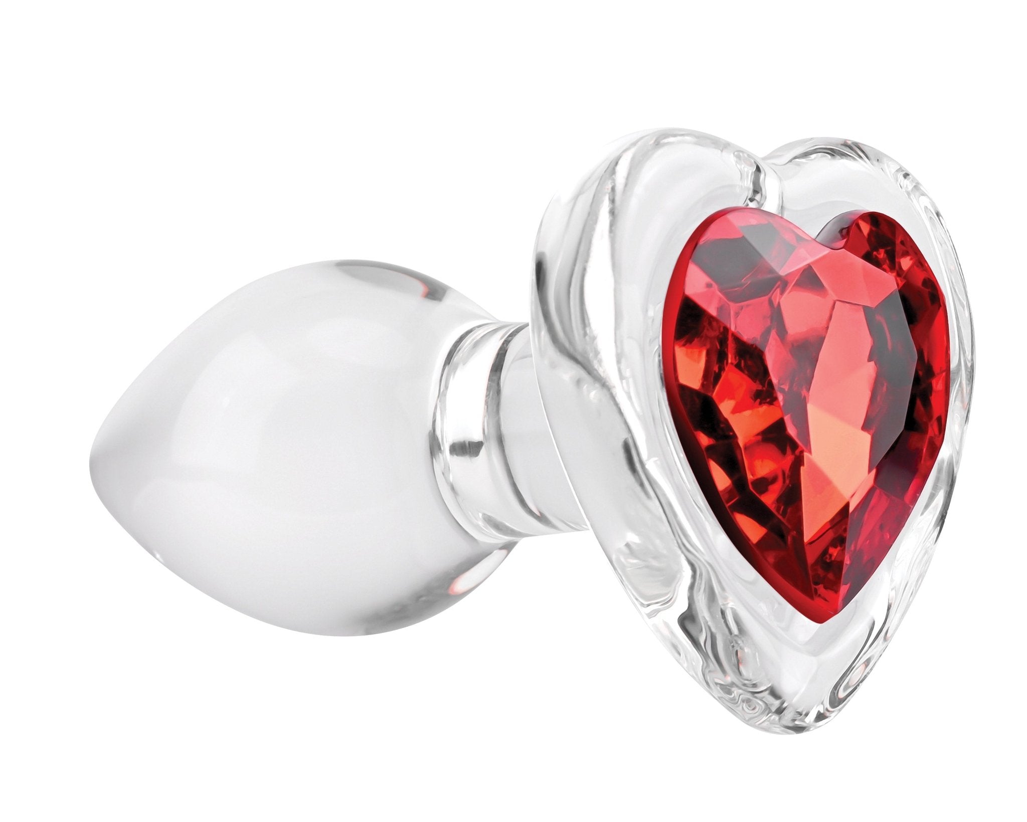 Adam & Eve Red Heart Gem Glass Plug