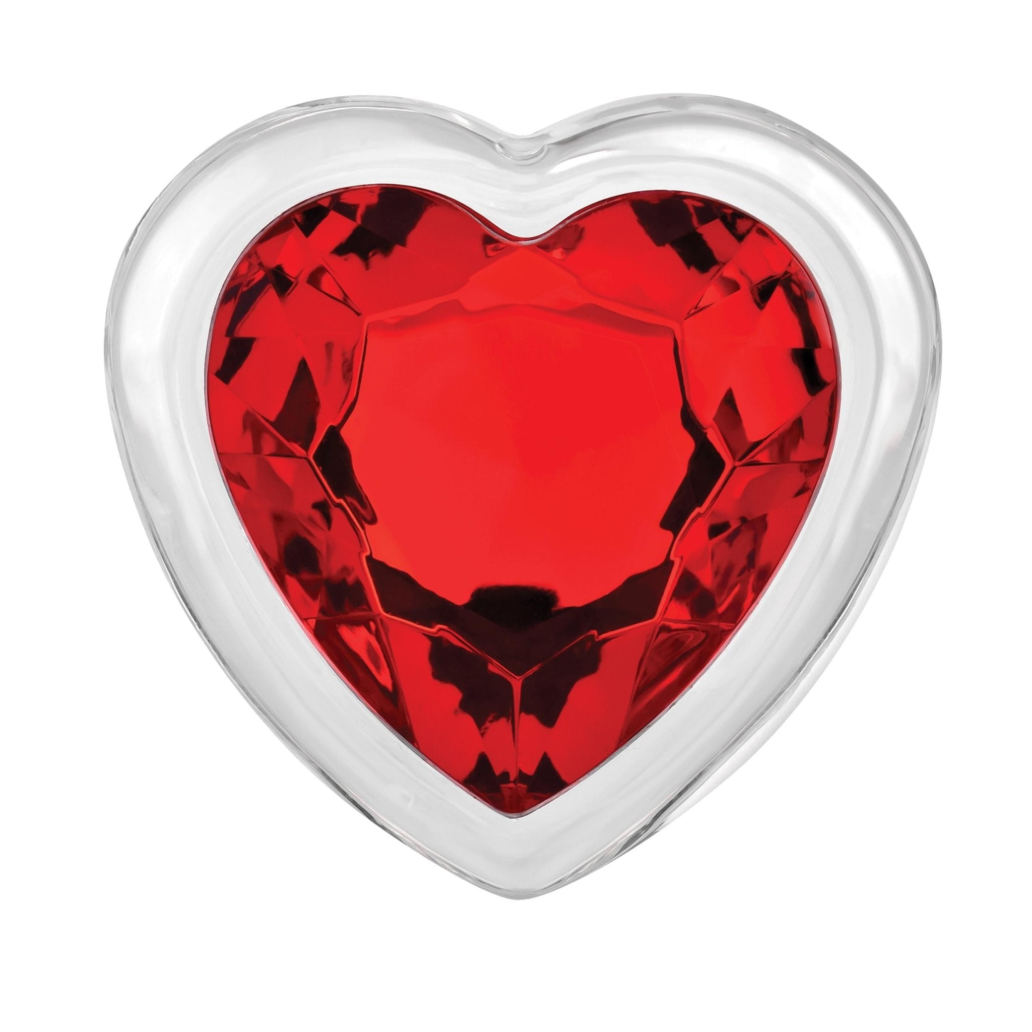 Adam & Eve Red Heart Gem Glass Plug