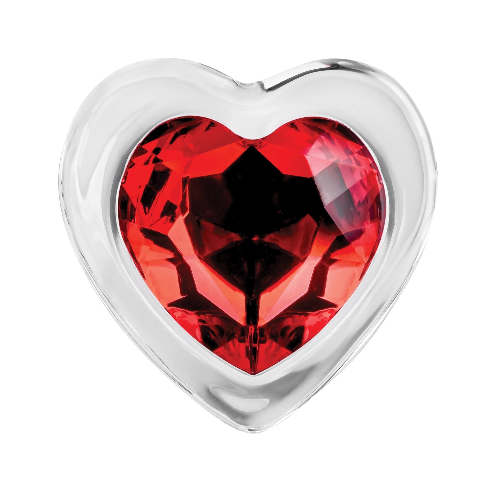 Adam & Eve Red Heart Gem Glass Plug